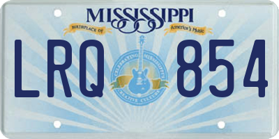 MS license plate LRQ854