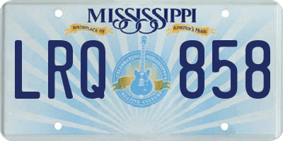 MS license plate LRQ858