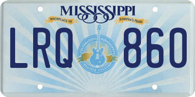 MS license plate LRQ860