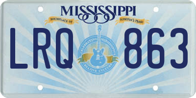 MS license plate LRQ863