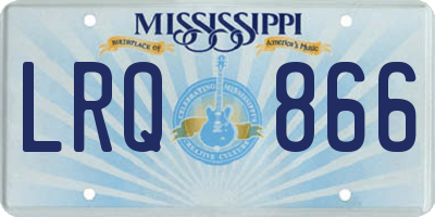 MS license plate LRQ866