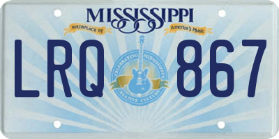 MS license plate LRQ867