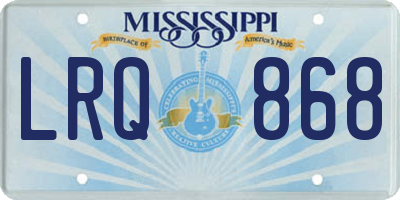 MS license plate LRQ868
