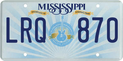 MS license plate LRQ870