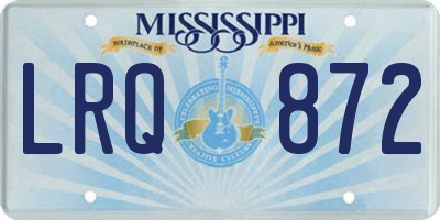 MS license plate LRQ872