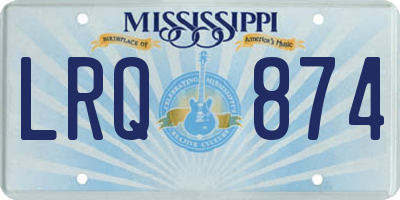 MS license plate LRQ874