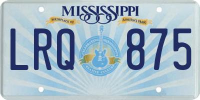 MS license plate LRQ875