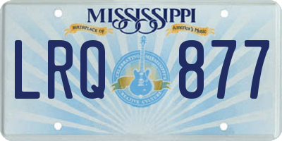 MS license plate LRQ877