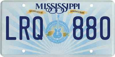 MS license plate LRQ880