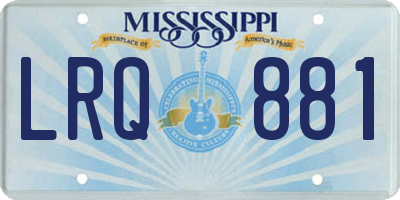 MS license plate LRQ881