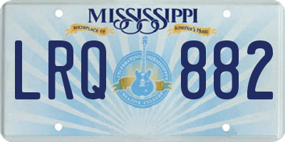 MS license plate LRQ882