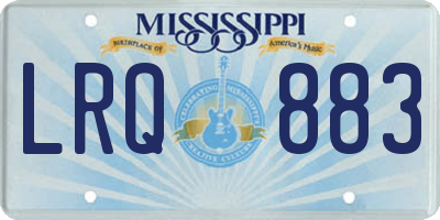 MS license plate LRQ883