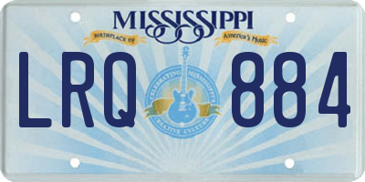 MS license plate LRQ884