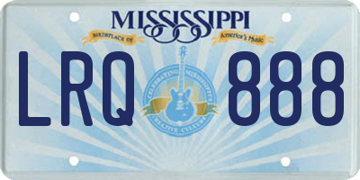 MS license plate LRQ888