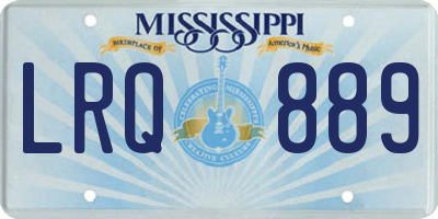 MS license plate LRQ889