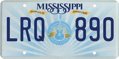 MS license plate LRQ890