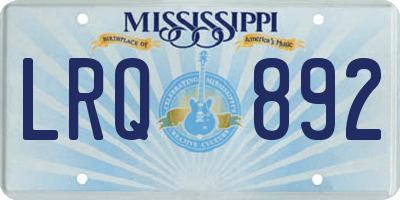 MS license plate LRQ892