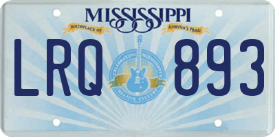 MS license plate LRQ893