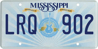 MS license plate LRQ902