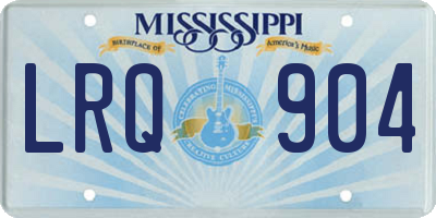 MS license plate LRQ904