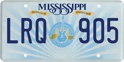 MS license plate LRQ905