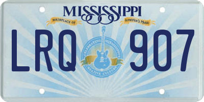 MS license plate LRQ907