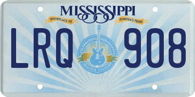 MS license plate LRQ908