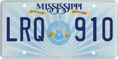 MS license plate LRQ910