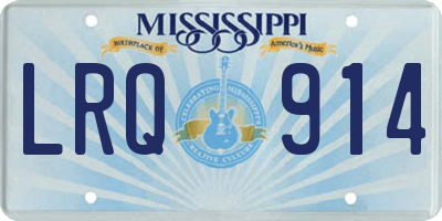 MS license plate LRQ914