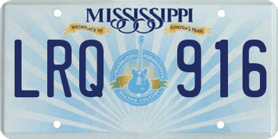 MS license plate LRQ916