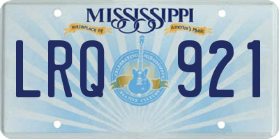 MS license plate LRQ921
