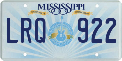 MS license plate LRQ922