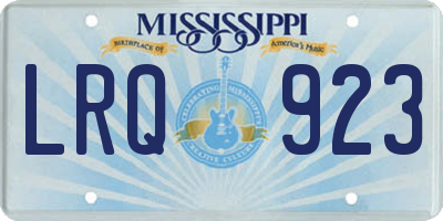 MS license plate LRQ923