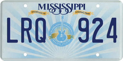 MS license plate LRQ924