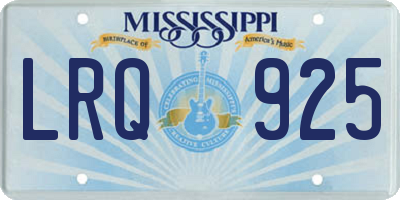 MS license plate LRQ925