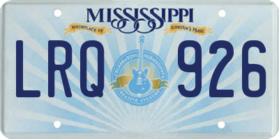 MS license plate LRQ926