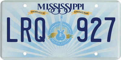 MS license plate LRQ927