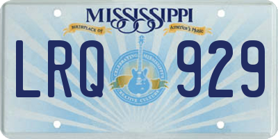 MS license plate LRQ929