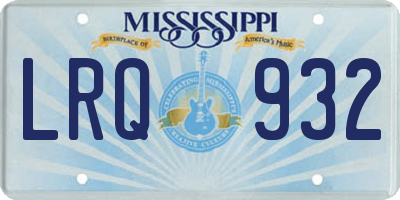 MS license plate LRQ932