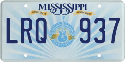 MS license plate LRQ937