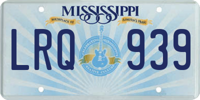MS license plate LRQ939