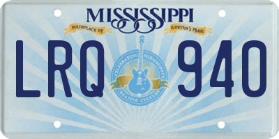 MS license plate LRQ940