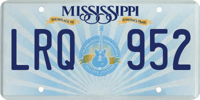 MS license plate LRQ952