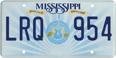 MS license plate LRQ954