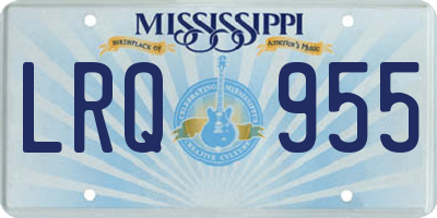 MS license plate LRQ955