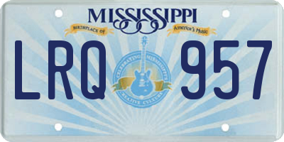 MS license plate LRQ957