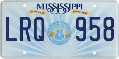 MS license plate LRQ958