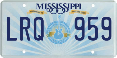 MS license plate LRQ959