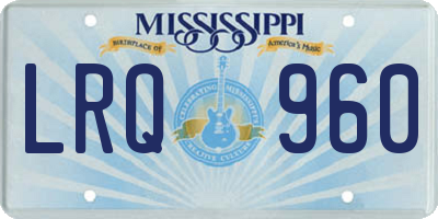 MS license plate LRQ960