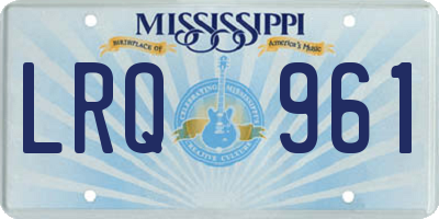 MS license plate LRQ961